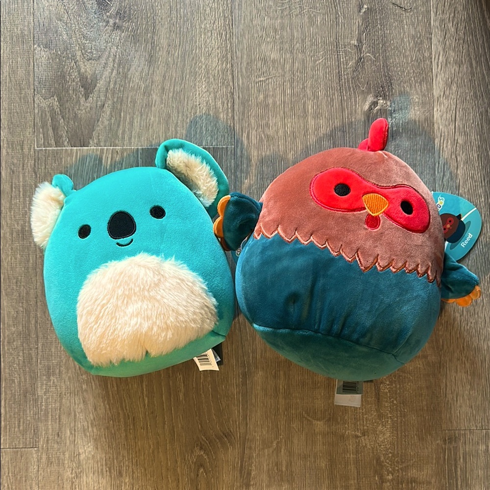 ✨ NWT Squishmallows Bundle – Kevin the Koala & Reed the Red Bird – 7” Pl…